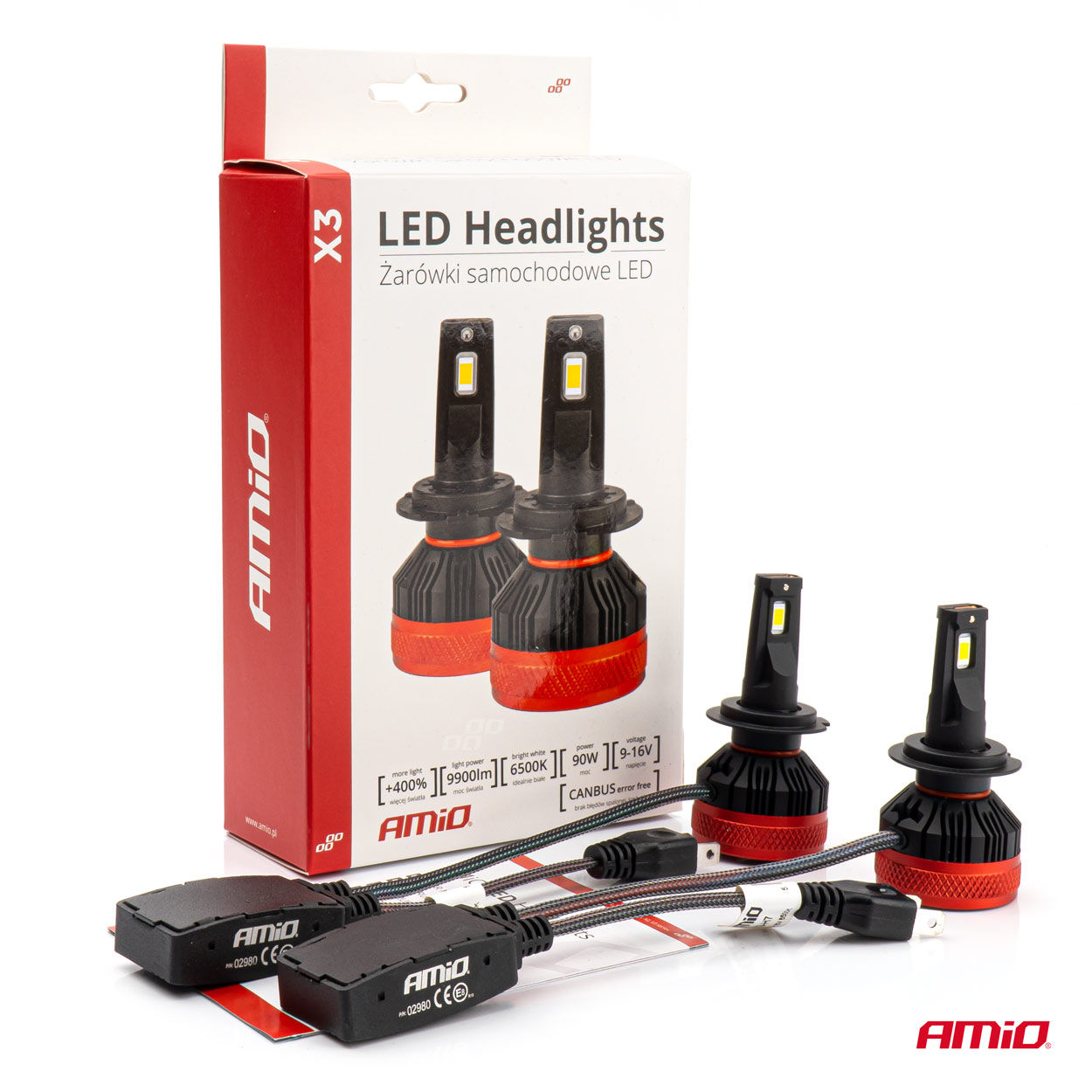 Żarówki samochodowe LED seria X3 H7 H18 6500K Canbus — ujęcie 8