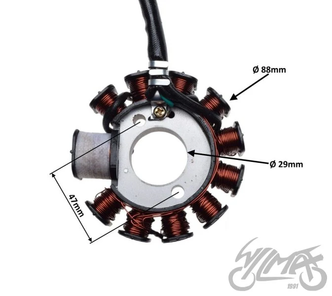 Stator iskrownik 11 cewek GY6 4T — ujęcie 4