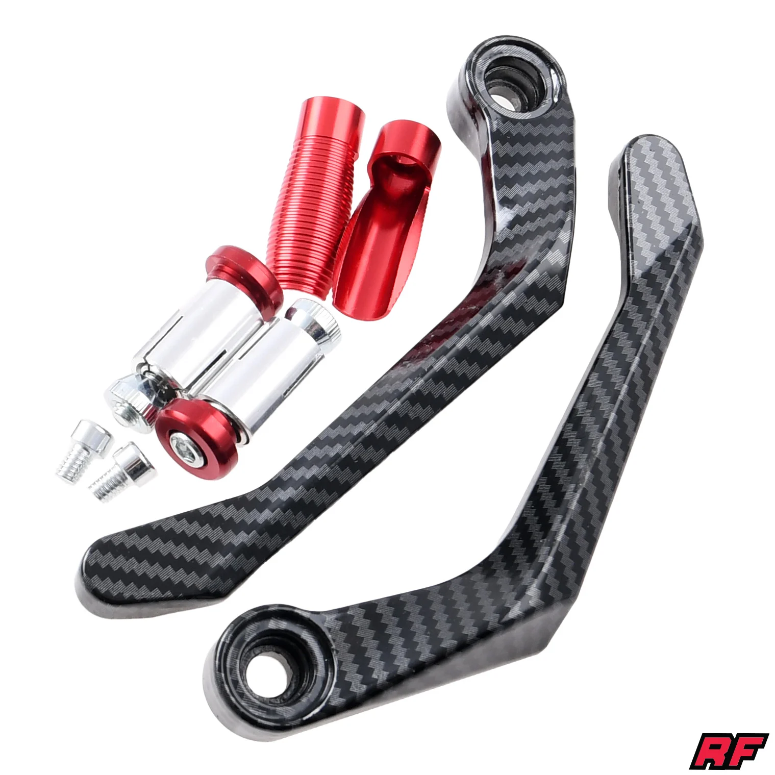Handbary osłony dłoni kierownicy uniwersalne Racing Force carbon czerwone — ujęcie 1