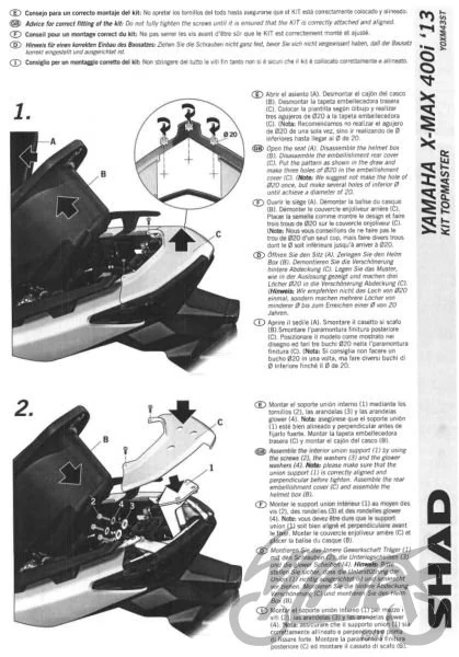 Stelaż kufra centralnego SHAD do Yamaha X-Max 125 / X-Max 250 / X-Max 400i — ujęcie 2