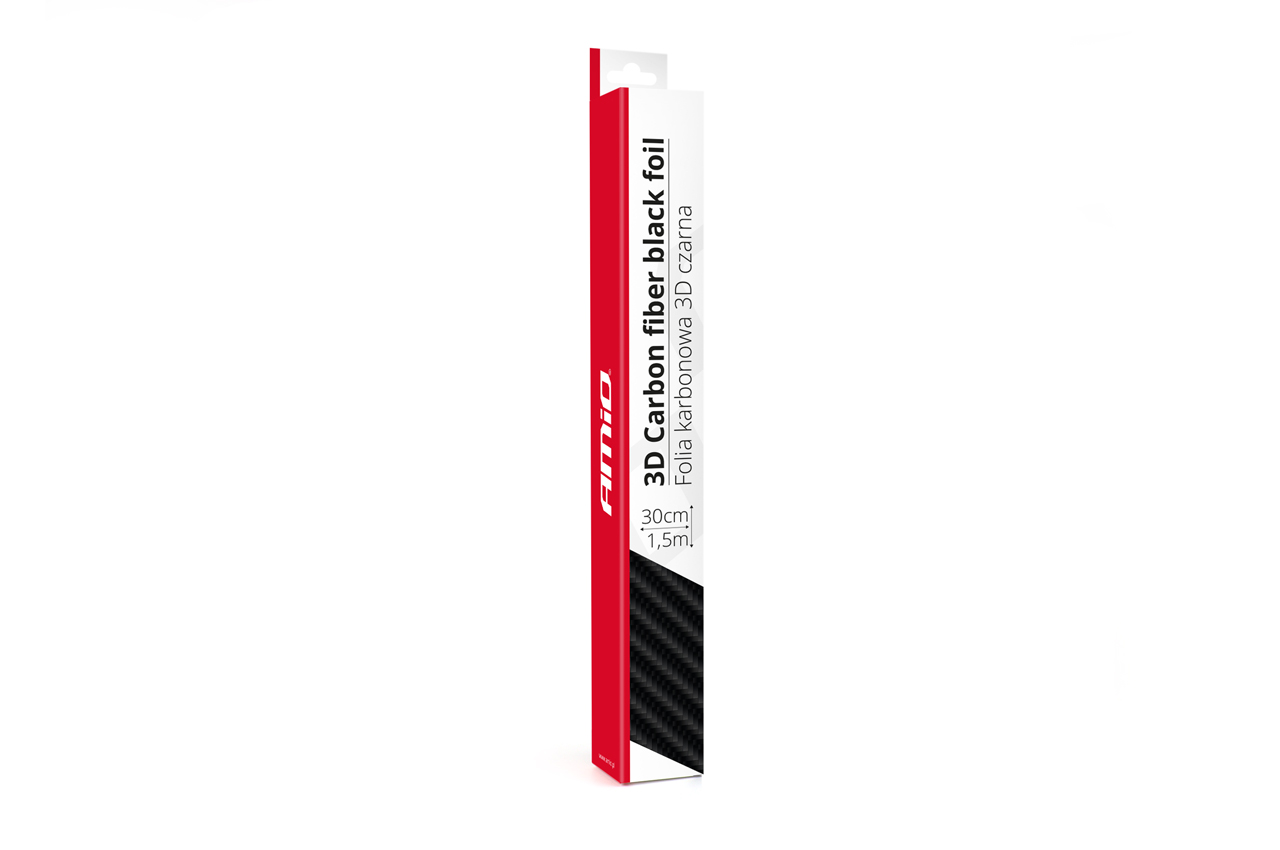 Folia karbonowa carbon 3D czarna 30cm x 150cm — ujęcie 3
