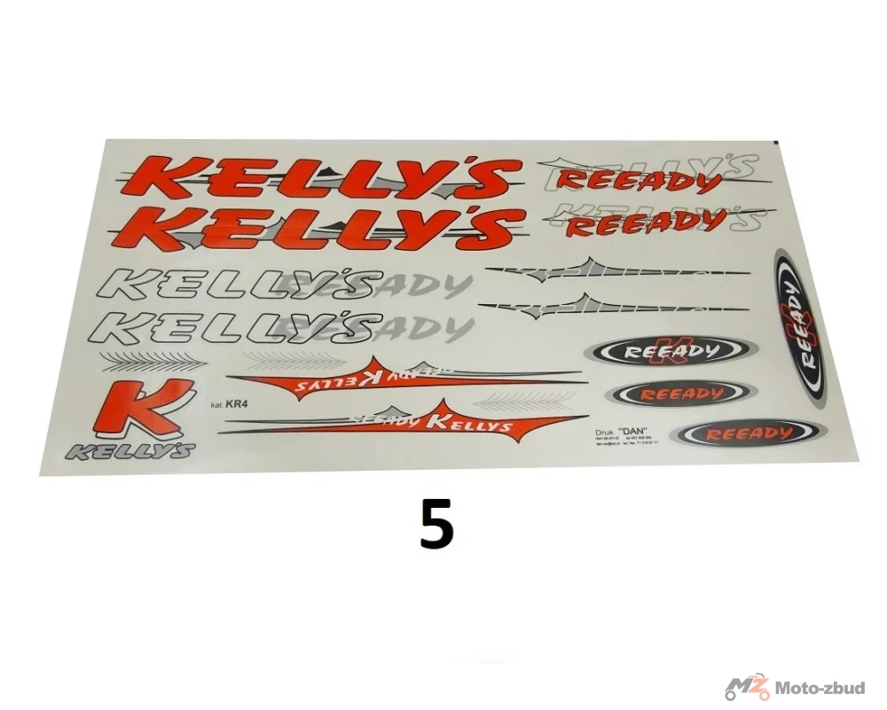 Kalkomania rowerowa kellys czerwona KR4
