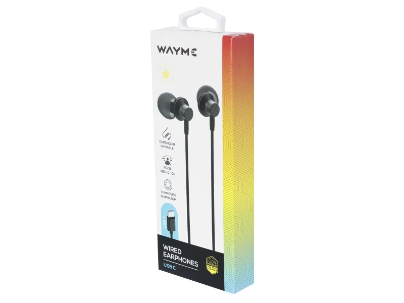 Słuchawki douszne przewodowe z mikrofonem\ wtyczka usb-c wayme — ujęcie 4
