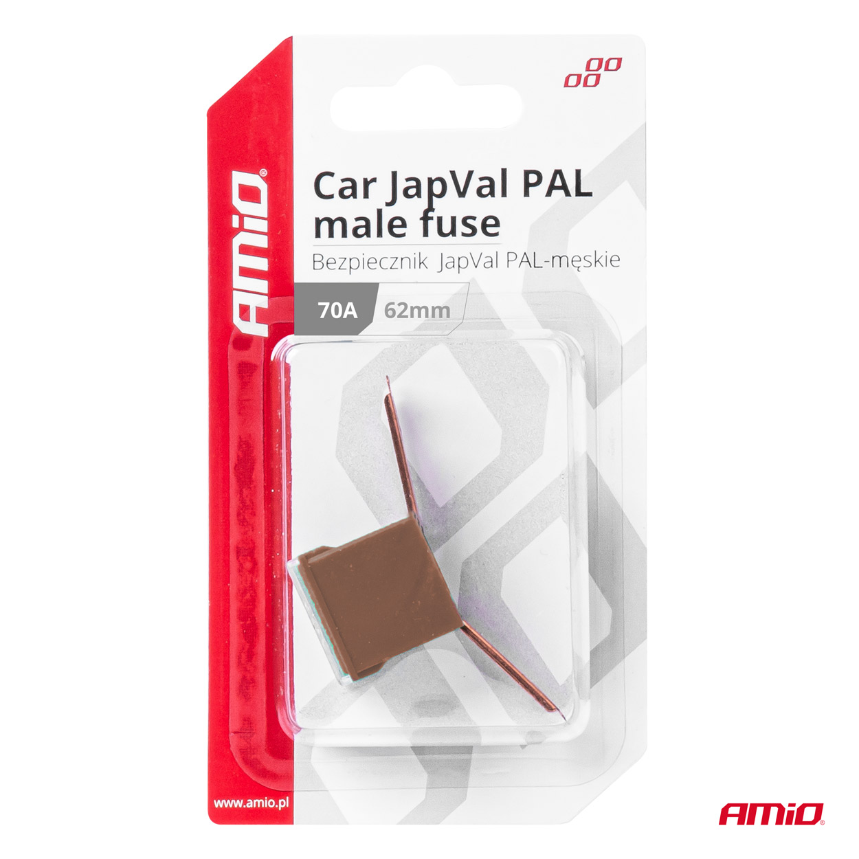 Bezpiecznik samochodowy JAPVAL PAL męski 62 mm 70A — ujęcie 3