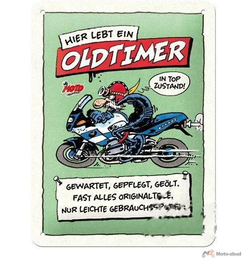 Tablica plakat 15X20 motomania hier lebt ein 26319