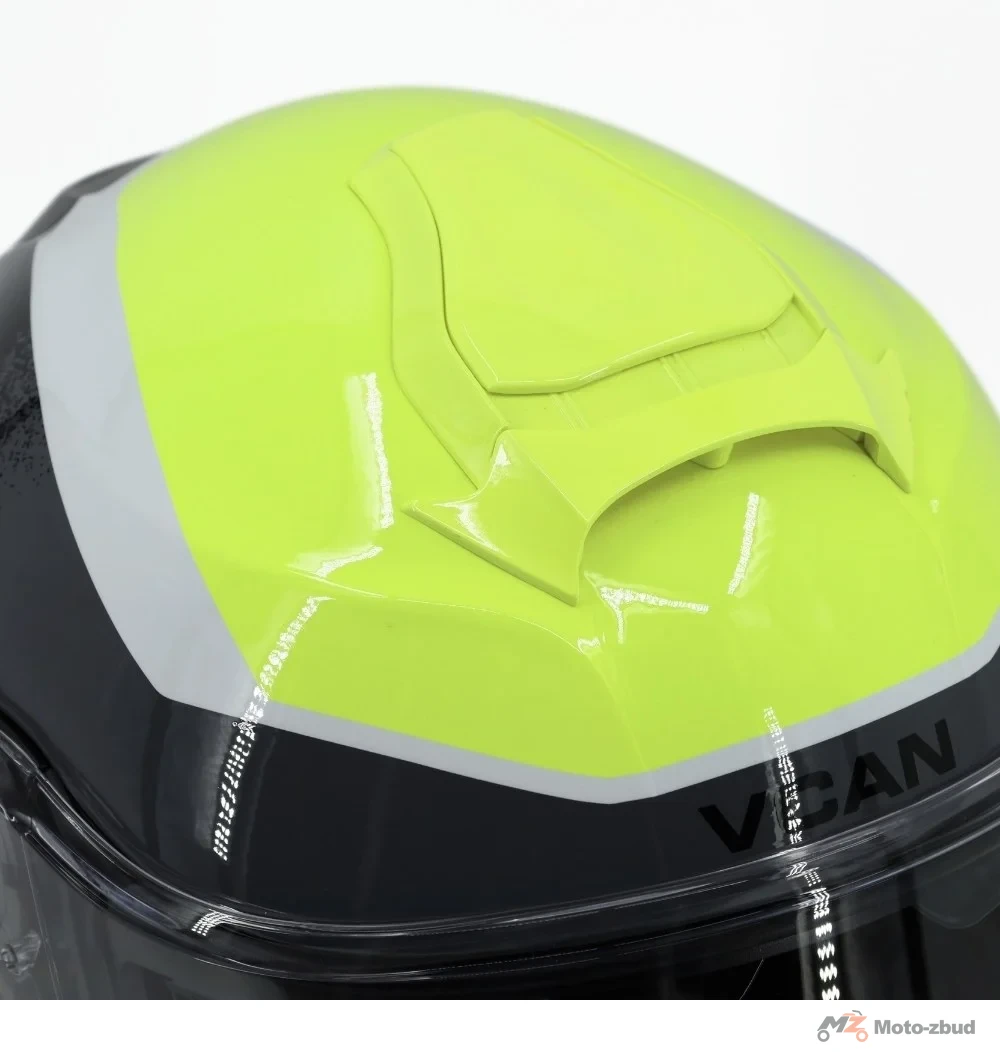 Kask VCAN model H272 sports yellow Black z podnoszoną szczęką i blendą czarno-szaro-żółty M — ujęcie 2