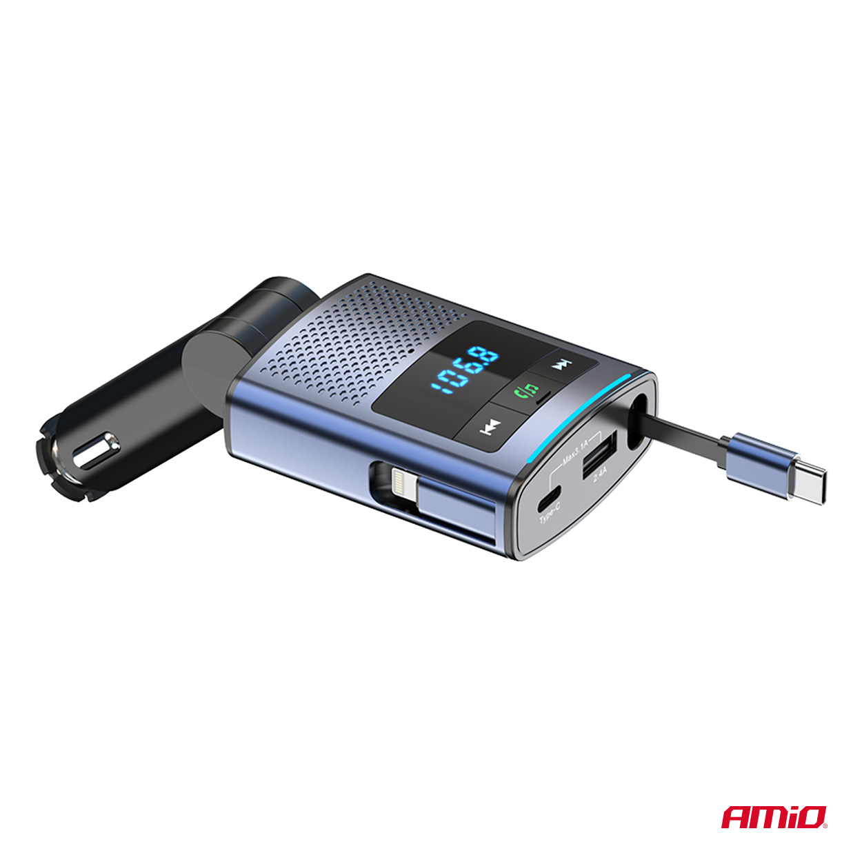 Transmiter samochodowy FM 1×USB-A 1×USB-C 12 V 24 V — ujęcie 8