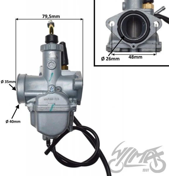 Gaźnik do mini enduro Lifan 125/150, ssanie na linkę — AY56017E — ujęcie 2