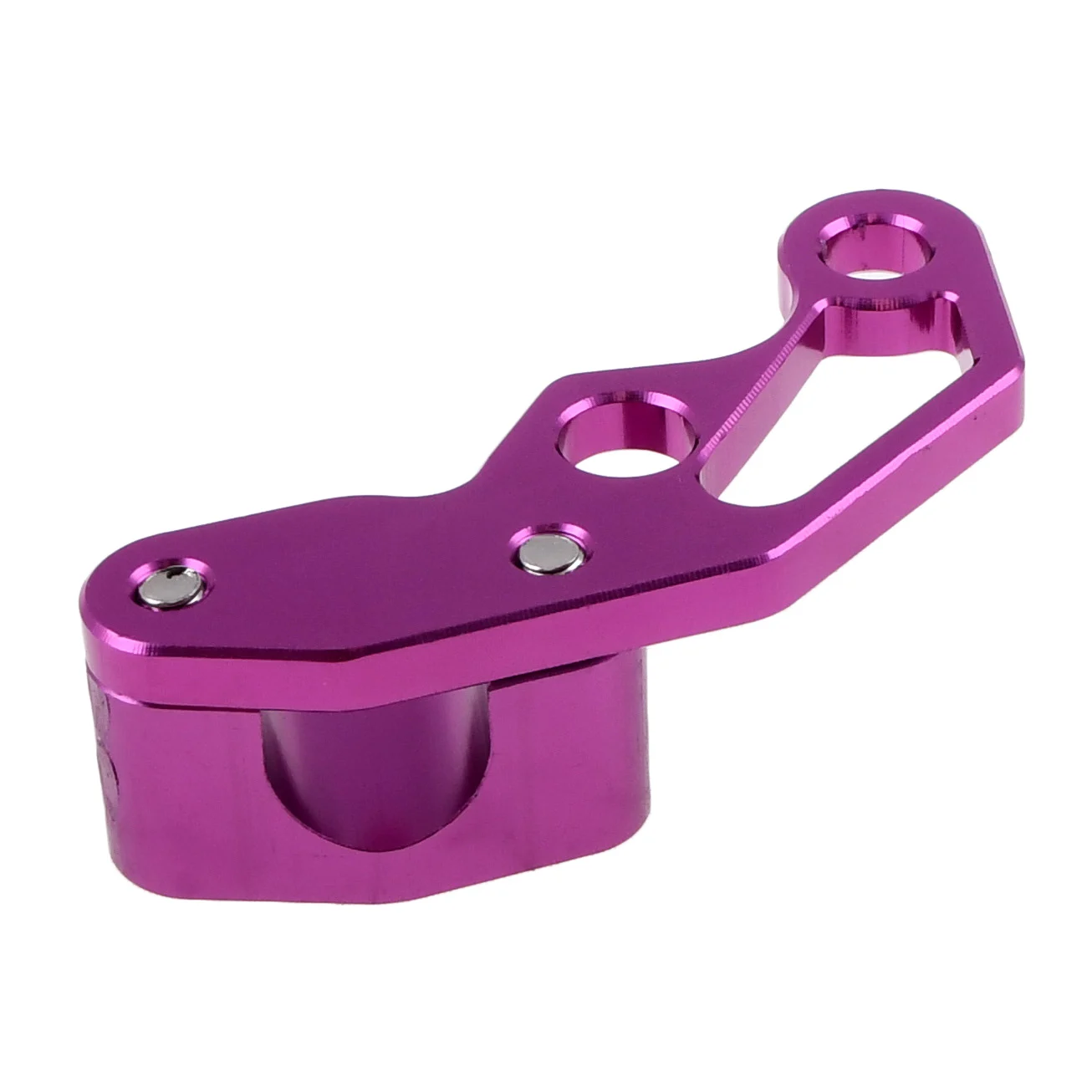 Uchwyt przewodu hamulcowego Simson S50 S51 fioletowy aluminium CNC anoda Racing Force — ujęcie 2