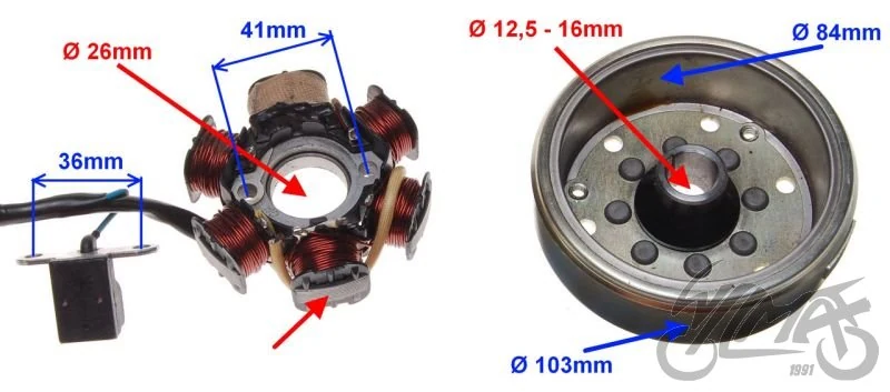 Stator iskrownik 6 cewek + koło magnesowe — ujęcie 2