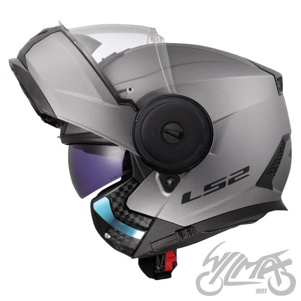 Kask szczękowy LS2 FF902 Scope II Solid Titanium — XS z Pinlockiem — ujęcie 3