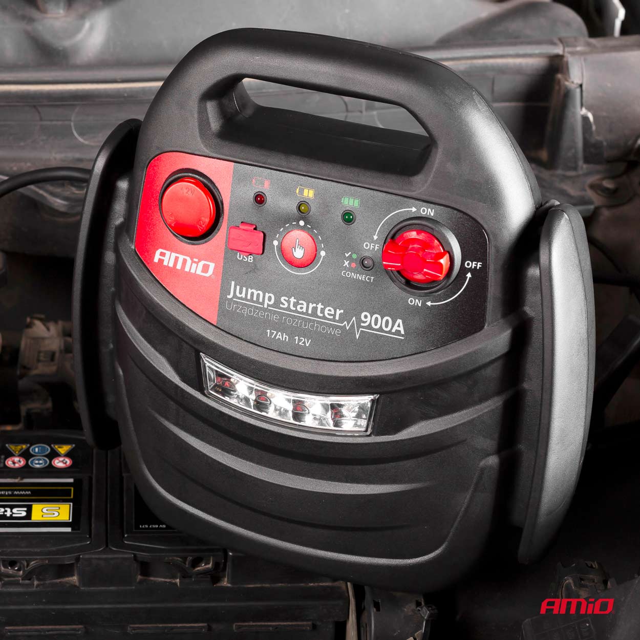 Urządzenie rozruchowe jump starter booster 4w1 12 V AMIO-02523 — ujęcie 9