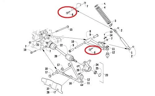 Śruba mocowania amortyzatora M10 OEM Arctic Cat — ujęcie 2