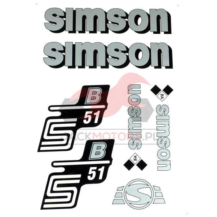Naklejka Simson S51B srebrna kpl. WGR — ujęcie 1