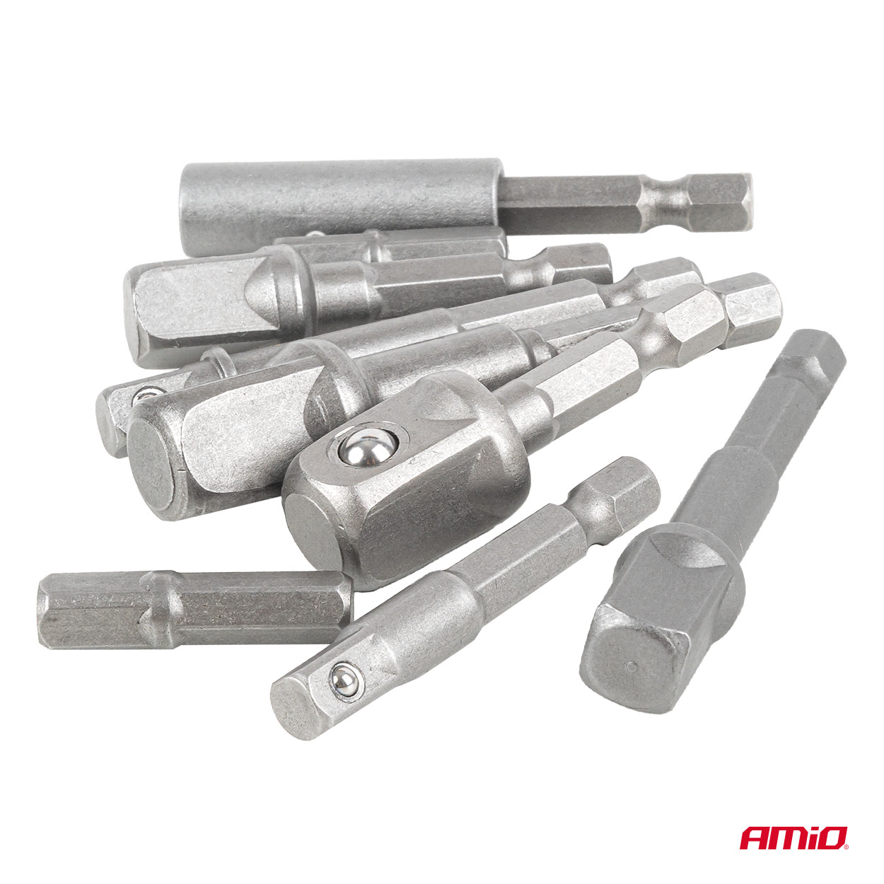 Zestaw adapterów do wkrętarki 9 elementów 1/4", 3/8", 1/2" — ujęcie 5