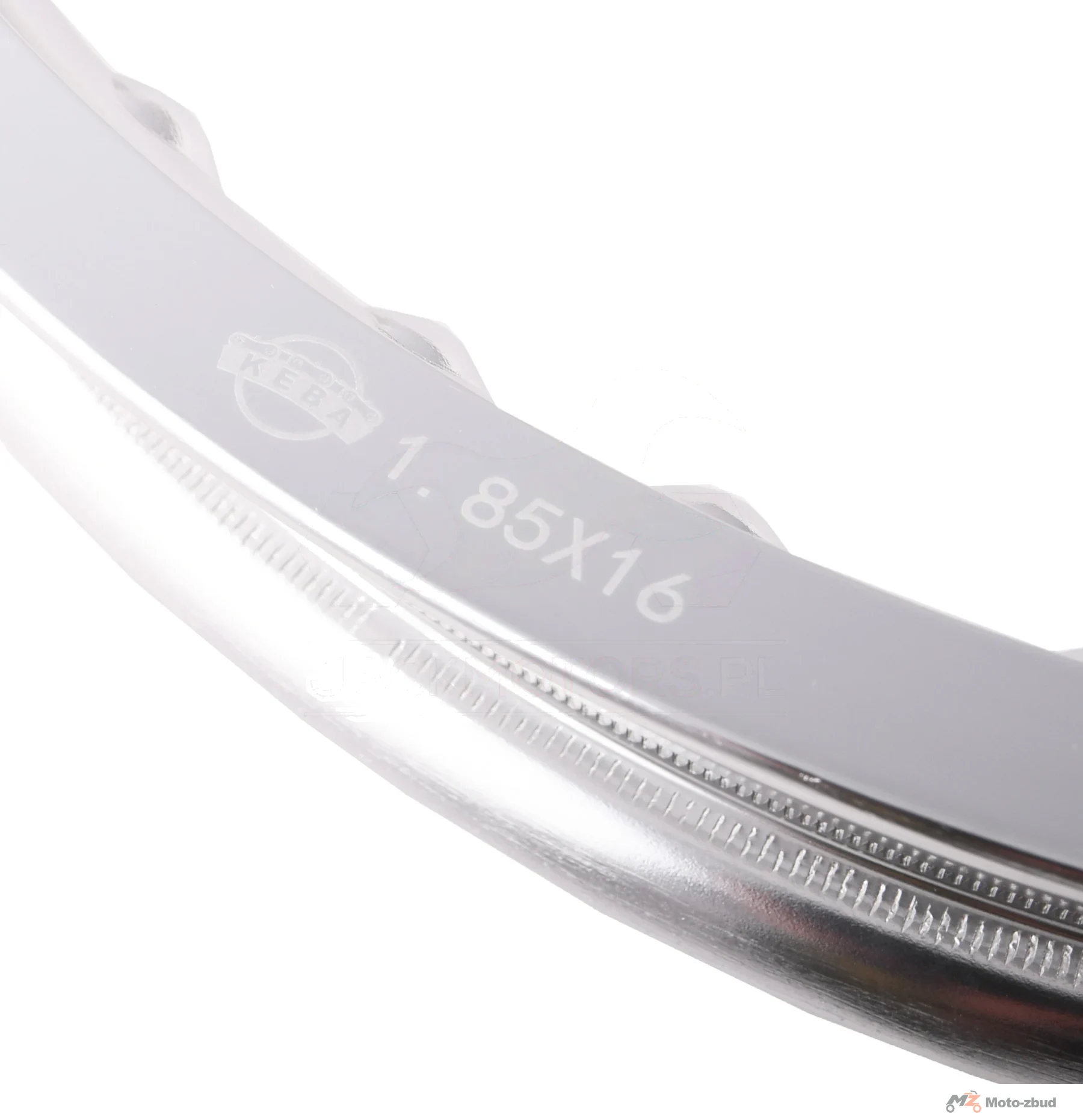 Obręcz koła Simson MZ ETZ 1,85 × 16 aluminiowa srebrna polerowana MZA — ujęcie 2
