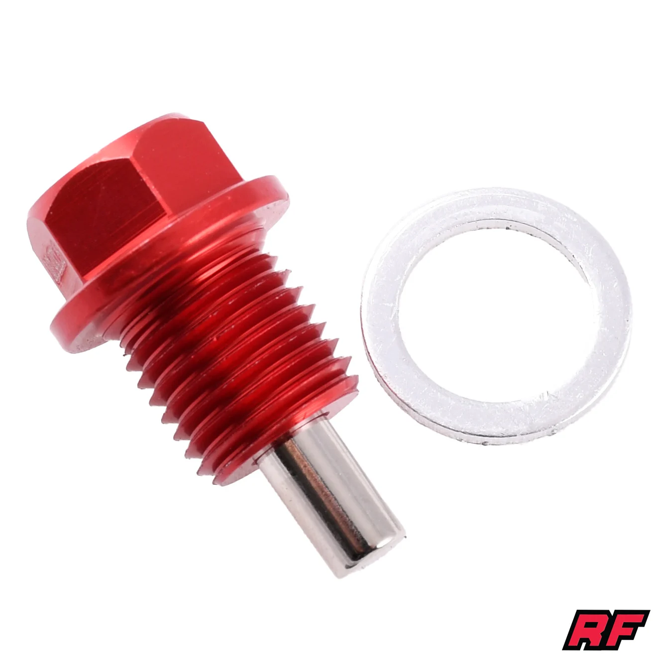 Śruba spustu oleju Simson Racing Force V2 CNC M14 × 1,5 mm z magnesem czerwona — ujęcie 1