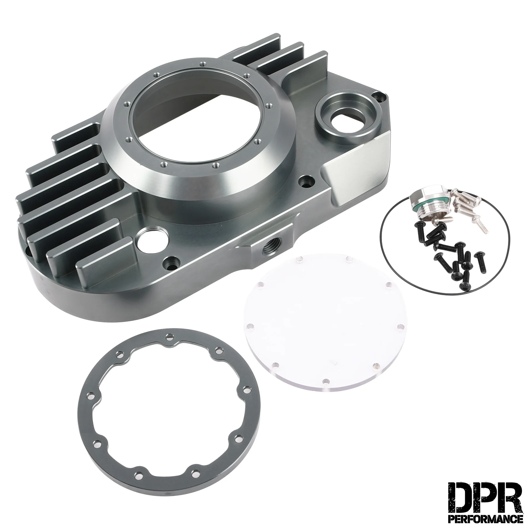 Pokrywa silnika Simson S51 SR50 lewa aluminium CNC clear titanium + śruby DPR Performance — ujęcie 1