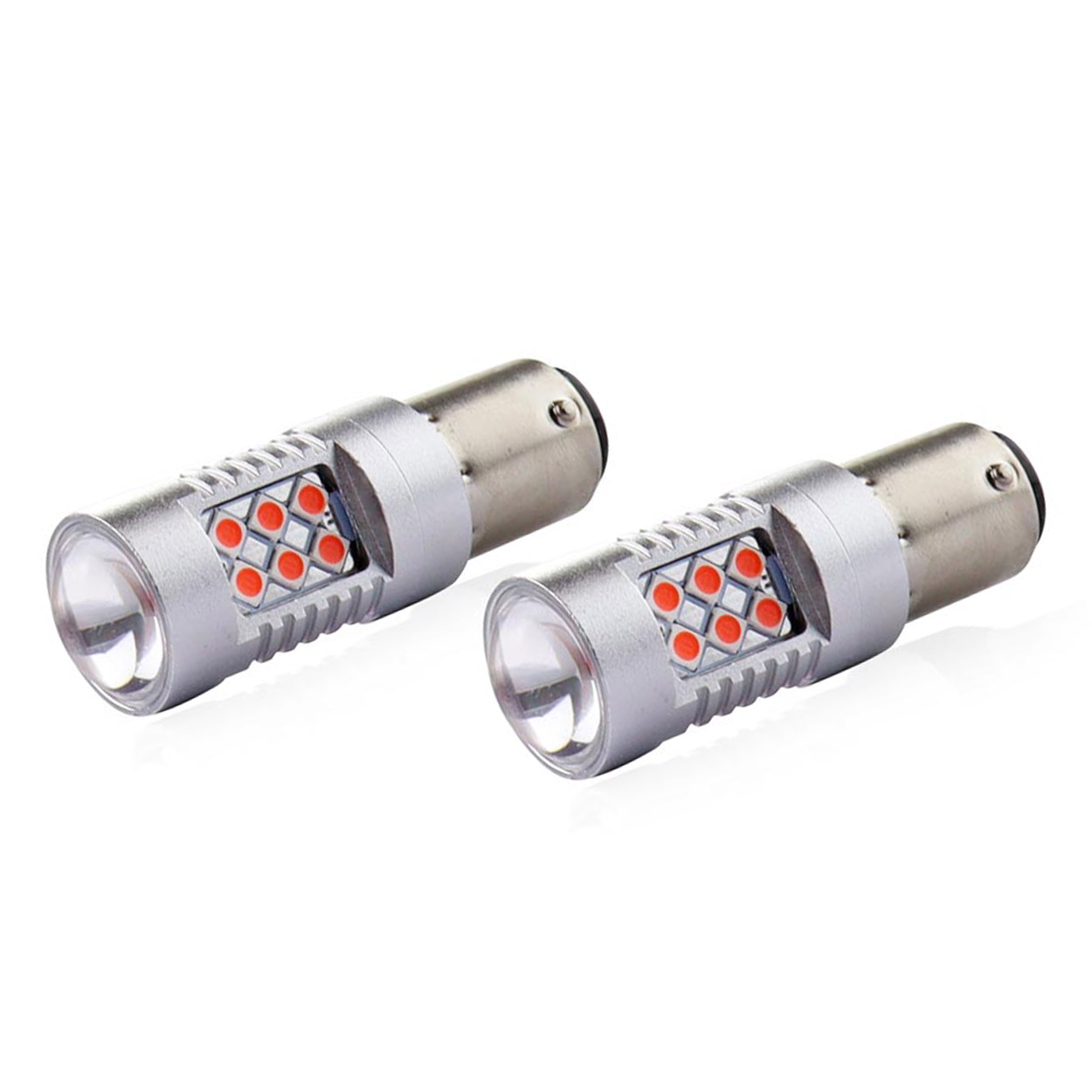 Żarówki LED CANBUS 3030 24SMD 1157 BAY15D PR21/5W Czerwone 12 V 24 V — ujęcie 2
