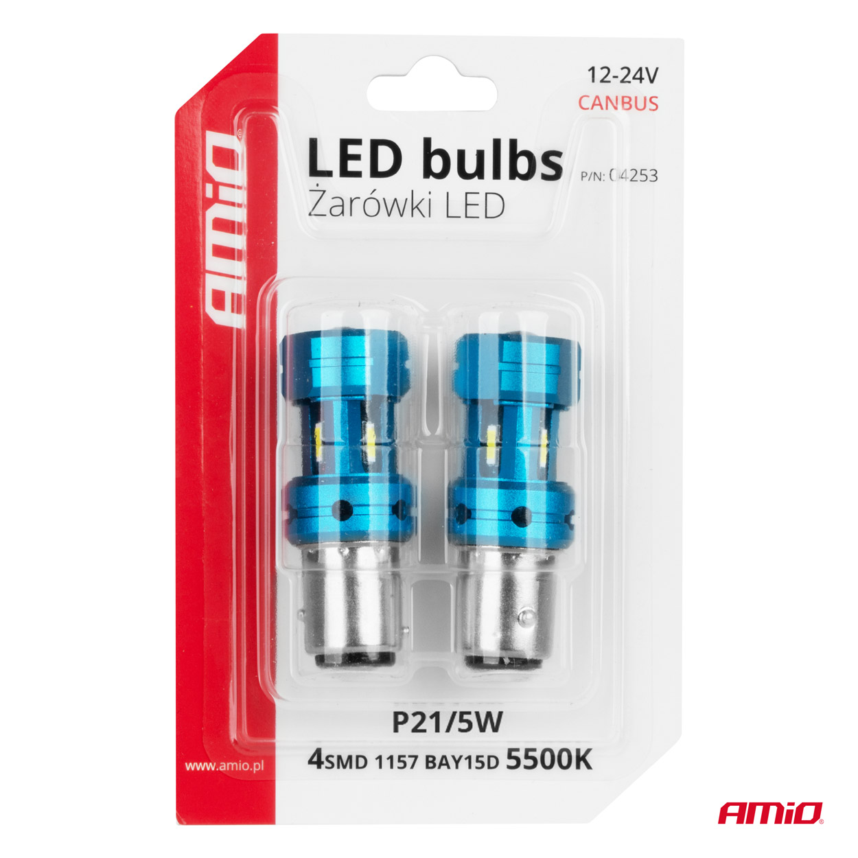 Żarówki LED CANBUS 1157 BAY15D P21/5W 4SMD 1860 White 12 V 24 V — ujęcie 5