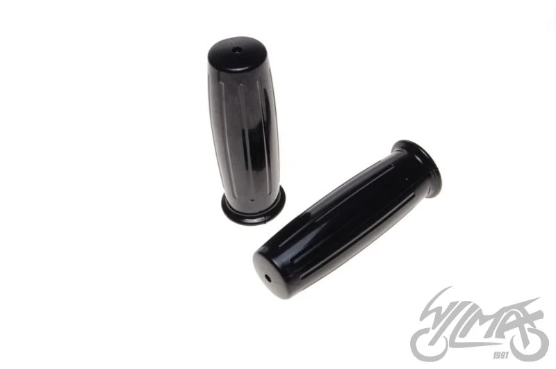 Chwyty kierownicy retro 1" + 7/8" — czarne, para — ujęcie 1