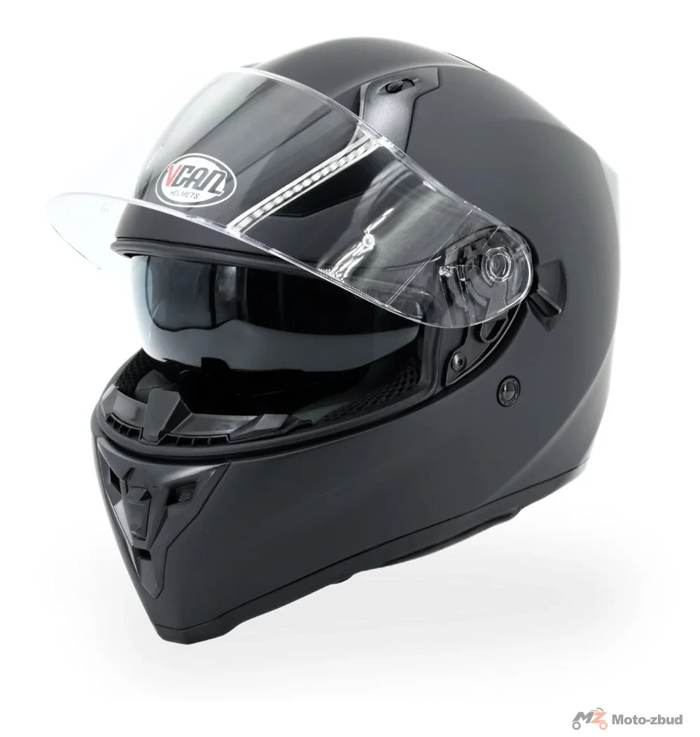 Kask VCAN model H128 Black Matt integralny z blendą czarny mat M — ujęcie 3