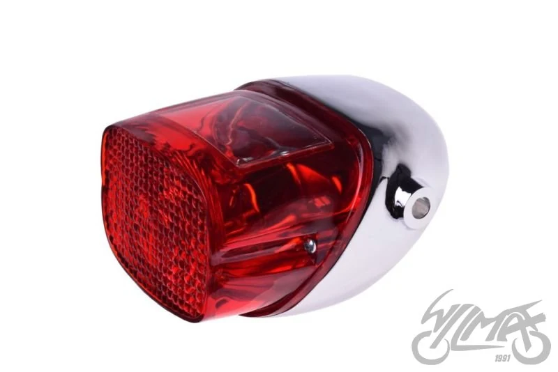 Lampa tylna — chromowana obudowa, czerwony klosz — AL0075 — ujęcie 4