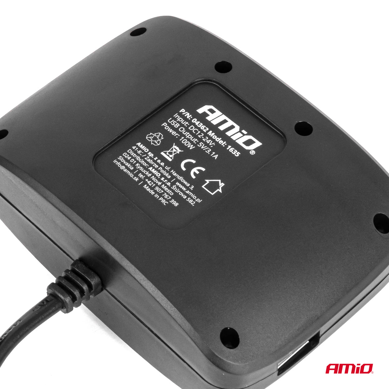 Rozdzielacz gniazda zapalniczki z ładowarką 2x USB-A ON/OFF 12 V 24 V 100 W 70 cm — ujęcie 8