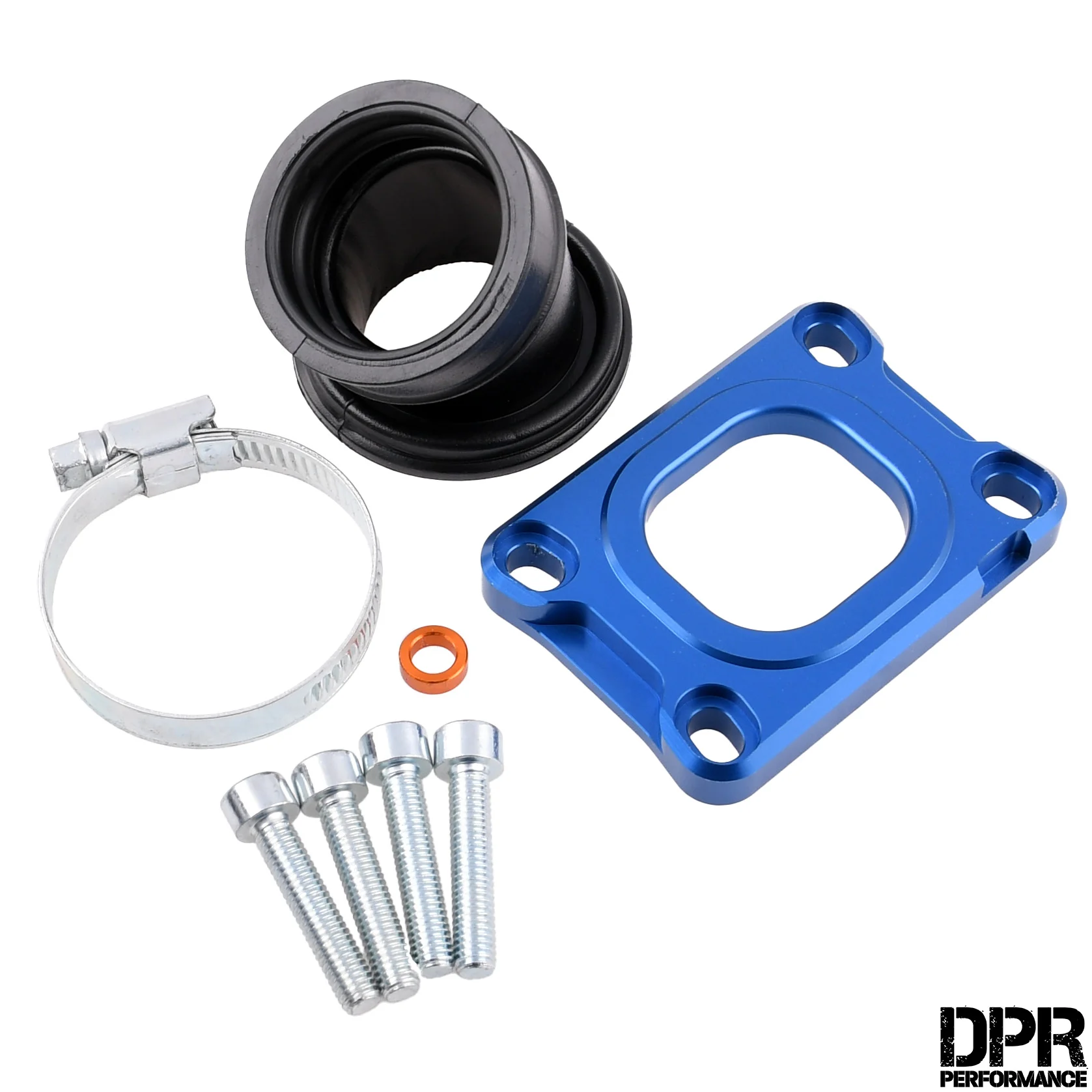 Króciec ssący DPR Performance 360 19-28 mm CNC niebieski Minarelli AM6 / Derbi Senda LC — ujęcie 1