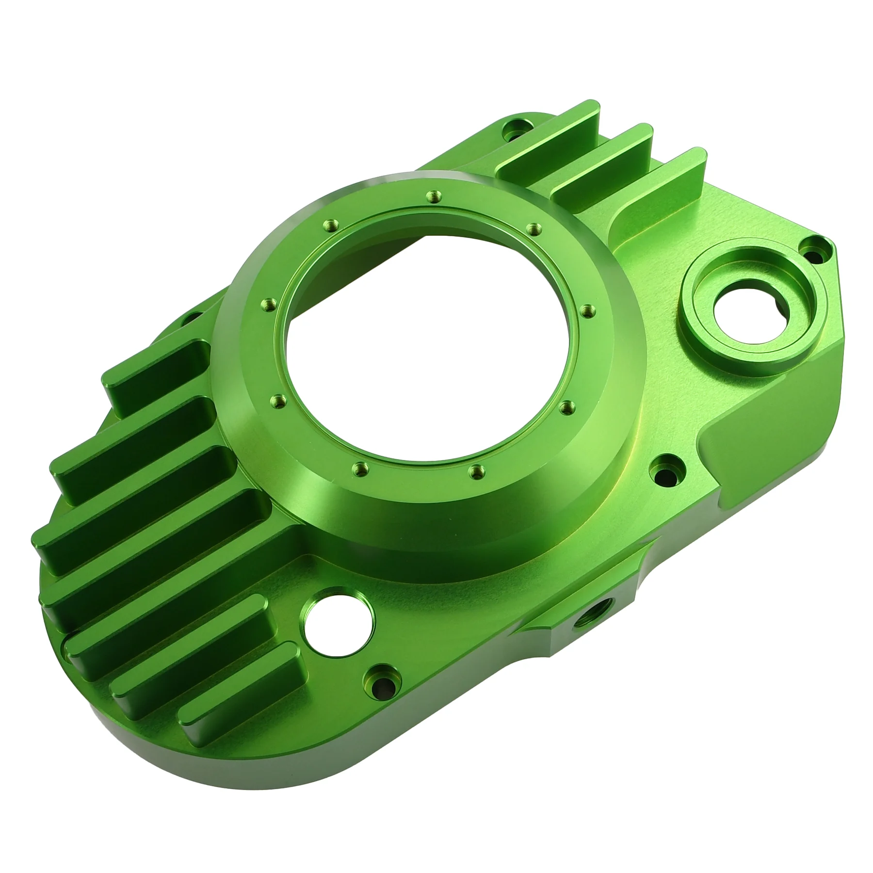 Pokrywa silnika Simson S51 SR50 lewa aluminium CNC clear zielona + śruby DPR Performance — ujęcie 2