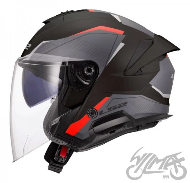 Kask LS2 OF618 Verso II Air Black Red — rozmiar M — ujęcie 1