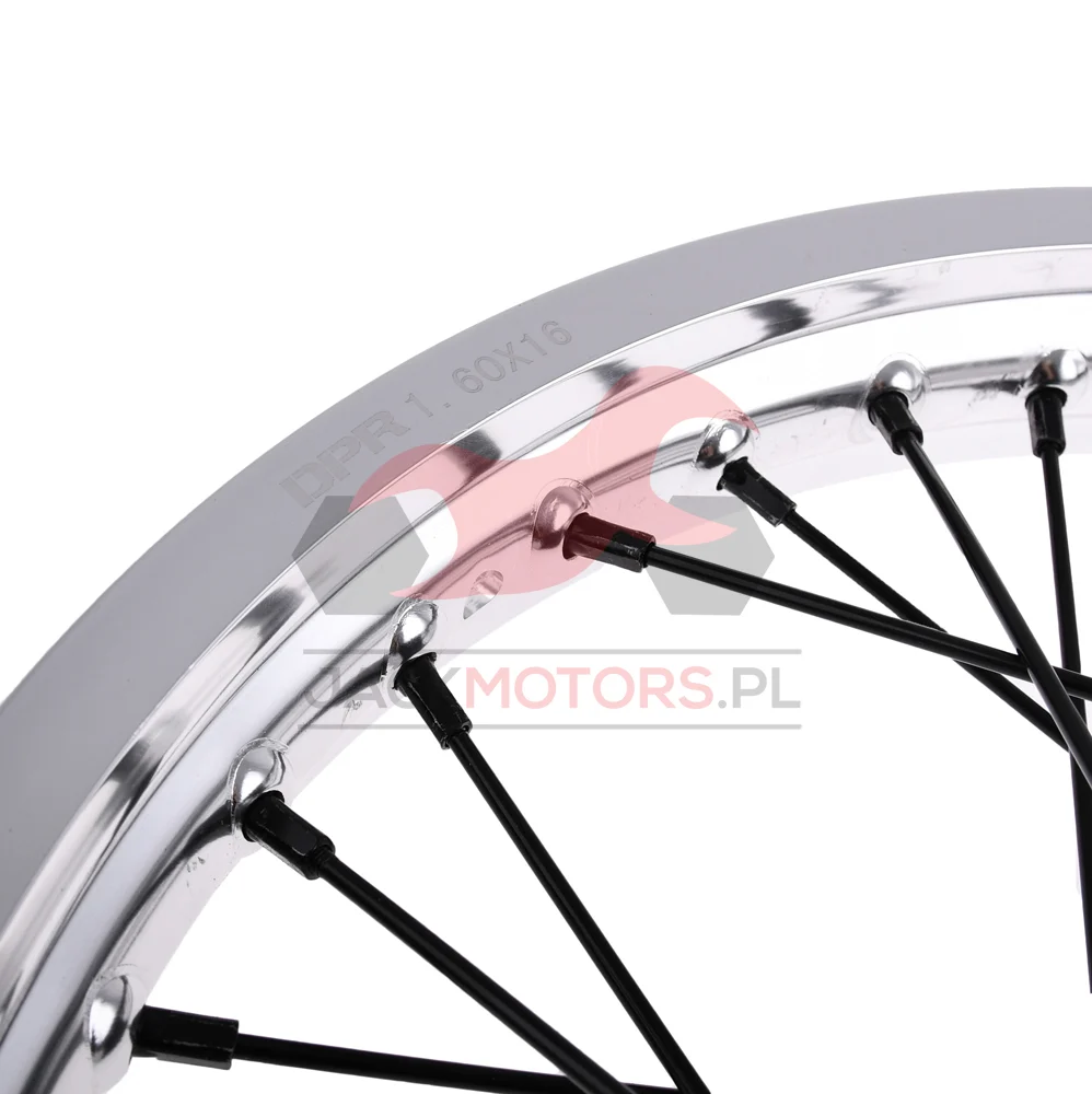 Koło jezdne Simson 1,6 × 16 S50/51/70 aluminium DPR Classic czarna piasta + szprychy — ujęcie 2