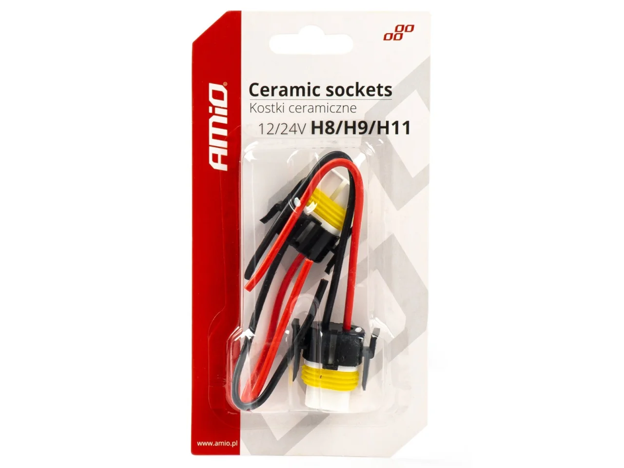 Złącze elektryczne / gniazdo do żarówki H8 H9 H11 proste (ceramiczne) 2szt. — ujęcie 2
