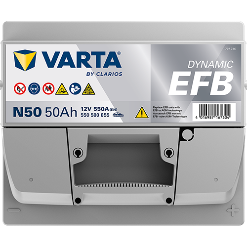 Akumulator 50 Ah 550A 207×175×190/P+ EFB Start-stop Varta 550500055K262 — ujęcie 4