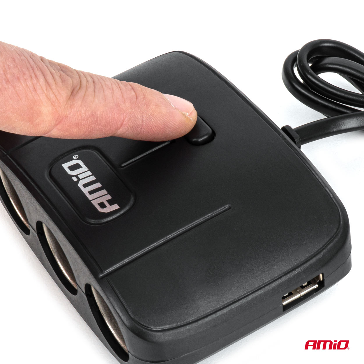 Rozdzielacz gniazda zapalniczki z ładowarką 2x USB-A ON/OFF 12 V 24 V 100 W 70 cm — ujęcie 7