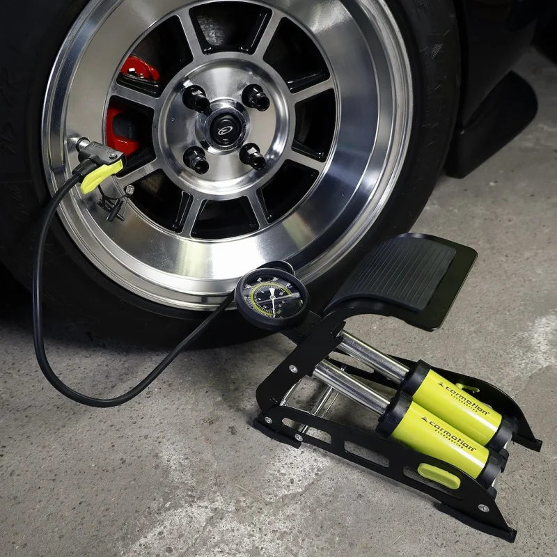 Pompka nożna dwutłokowa z analogowym ciśnieniomierzem max 11 BAR / 160 PSI — ujęcie 3