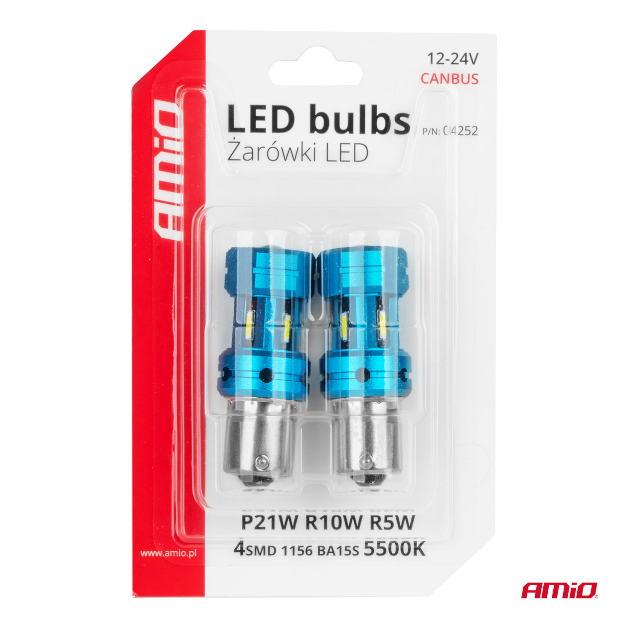 Żarówki LED CANBUS 1156 BA15S P21W R10W R5W 4SMD 1860 White 12 V 24 V — ujęcie 5