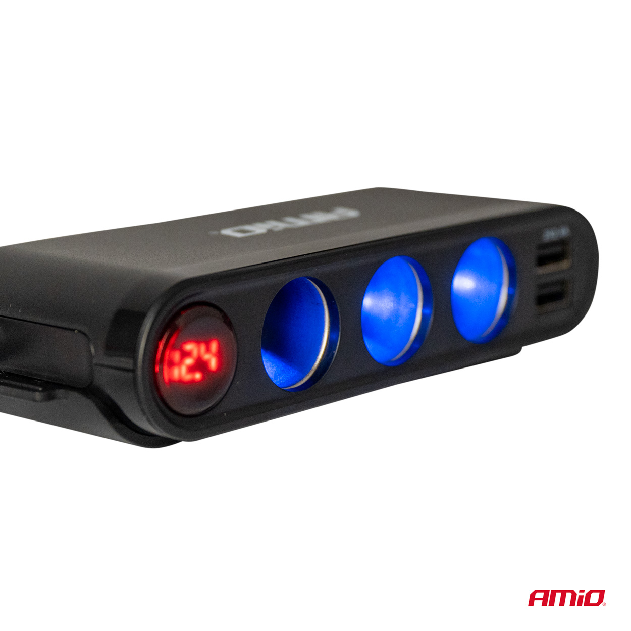 Rozdzielacz rozgałęźnik trójnik zapalniczki + woltomierz ładowarka USB USB-C 12 V 24 V — ujęcie 4