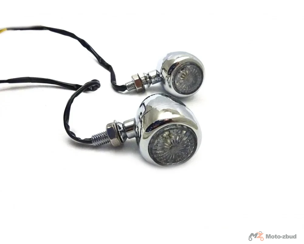 Kierunkowskazy (CH-3021-2) LED chrom (metalowe / okrągłe / krótkie ramie) — ujęcie 2