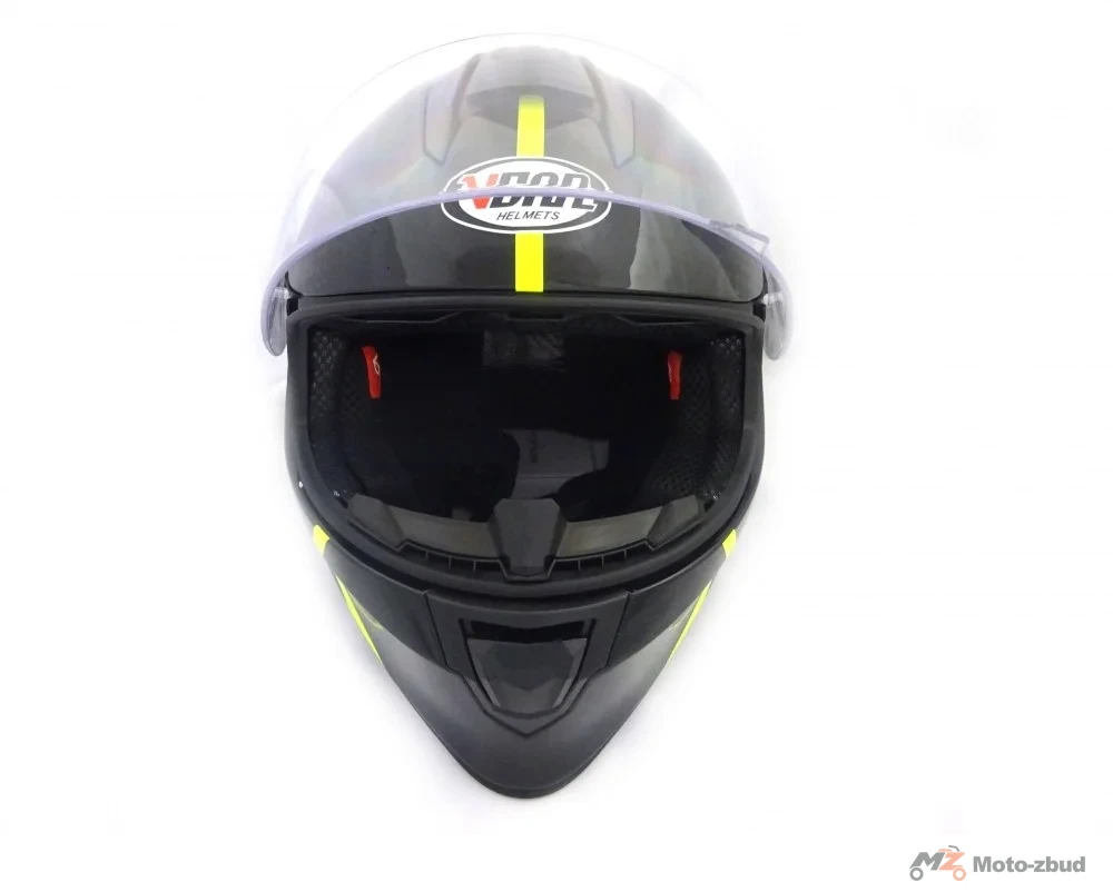 Kask VCAN model V151 faster neon yellow integralny czarno-żółty S — ujęcie 2