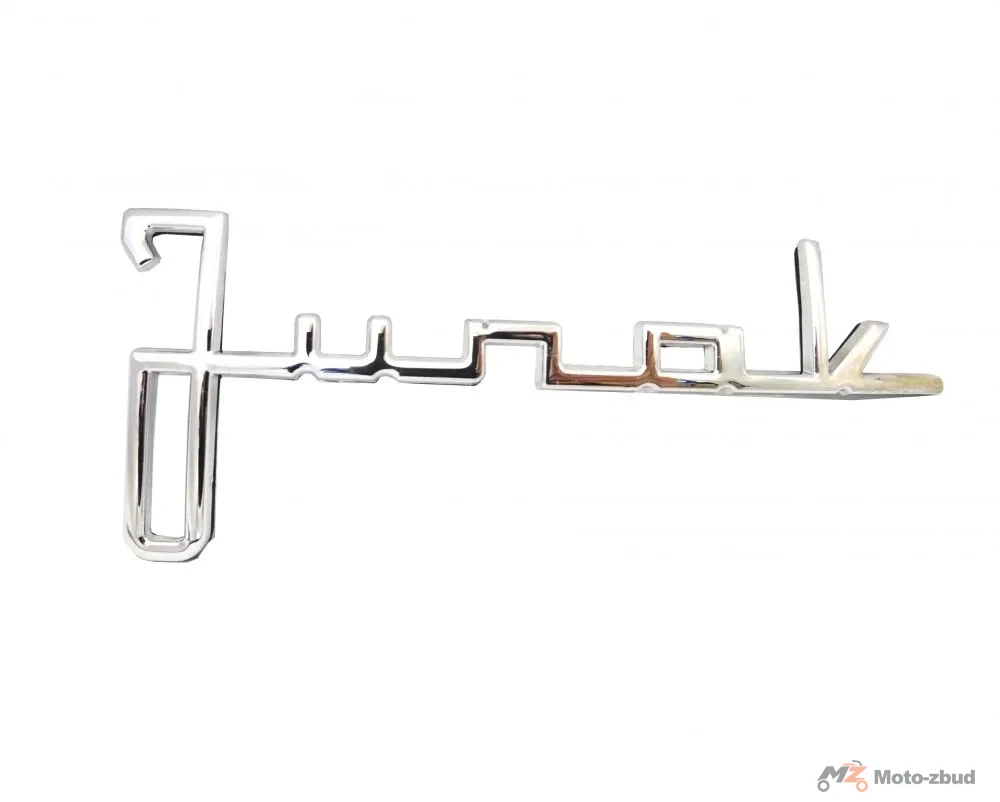 Junak M15 125 cm³ naklejka "Junak" (52,5 × 139) zbiornika paliwa (3D) (chrom)