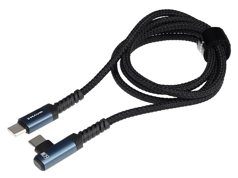 WAYME Kabel do ładowania i synchronizacji w oplocie z mikrofibry 100 cm USB-C > USB-C 90° max 60W — ujęcie 4
