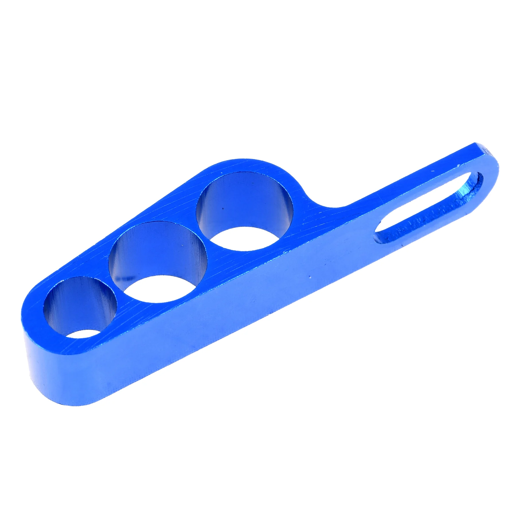 Uchwyt linek / przewodu hamulcowego uniwersalny aluminium CNC anoda niebieski V1 Racing Force — ujęcie 2