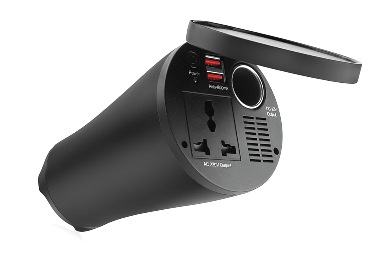 Przetwornica napięcia w kształcie kubka 12V/230V 150W/300W 2xUSB PI02 — ujęcie 2