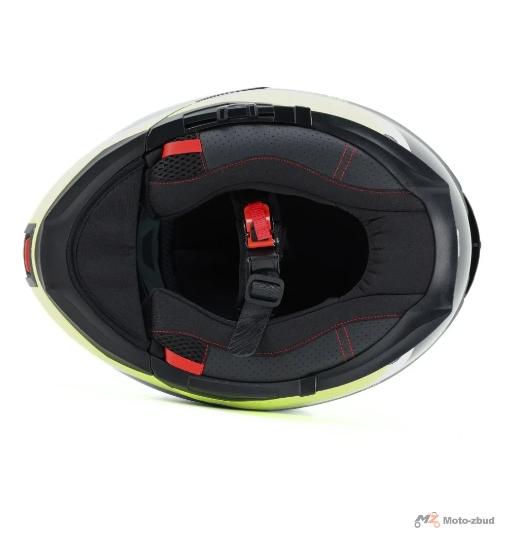 Kask VCAN model H272 sports yellow Black z podnoszoną szczęką i blendą czarno-szaro-żółty M — ujęcie 8