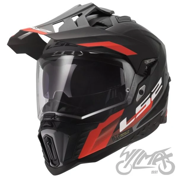 Kask adventure LS2 MX701 Explorer Hexa Black Red Grey — M — ujęcie 1