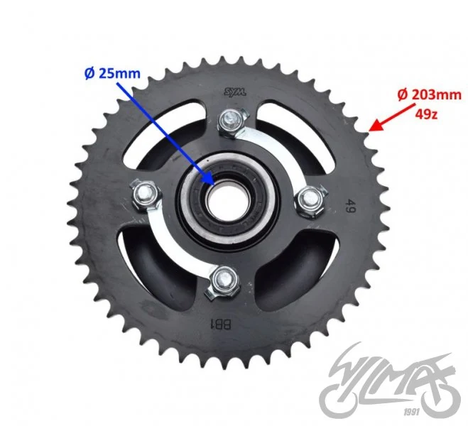 Zębatka tył 49z 428 z zabierakiem do SYM NHT125 — ujęcie 2