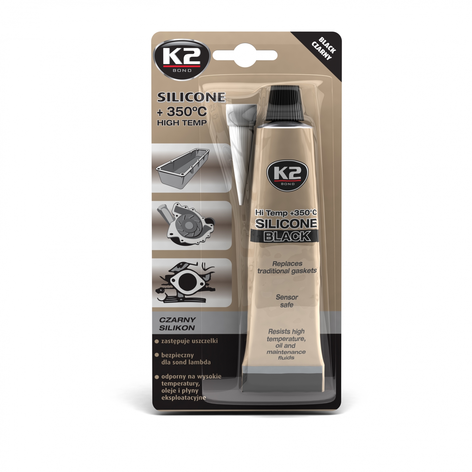 Silikon czarny 85 g/ masa uszczelniająca Silico K2 B210N