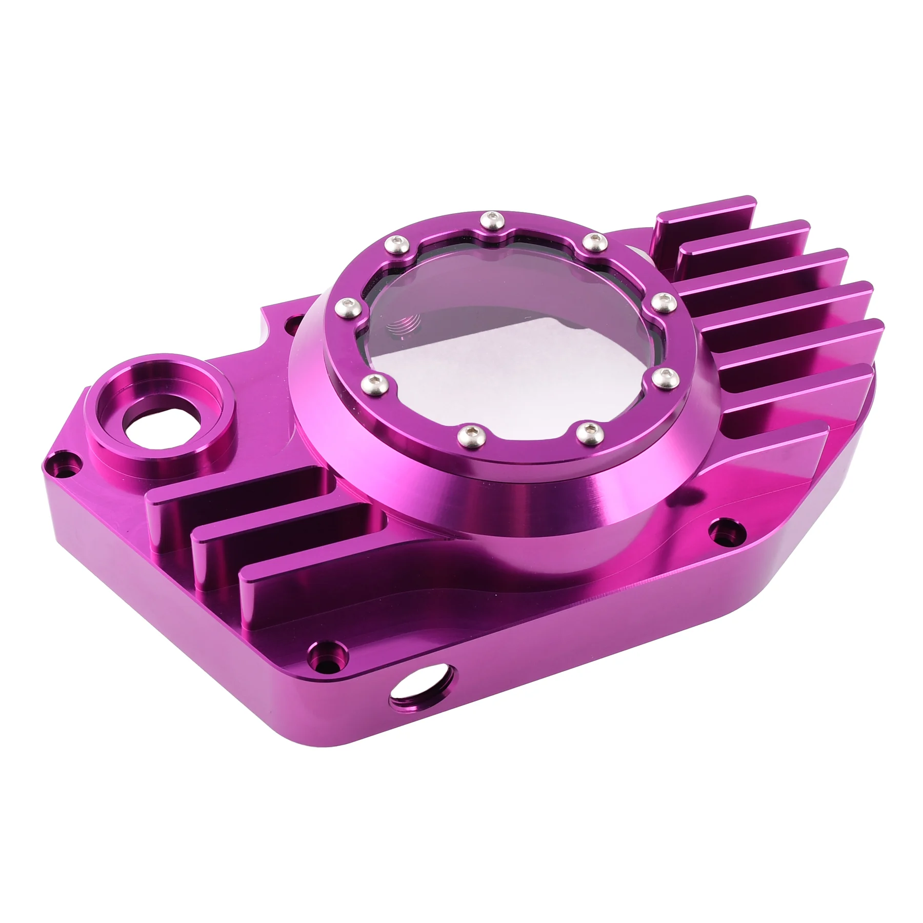 Pokrywa silnika Simson S51 SR50 lewa aluminium CNC clear fioletowa + śruby DPR Performance — ujęcie 8