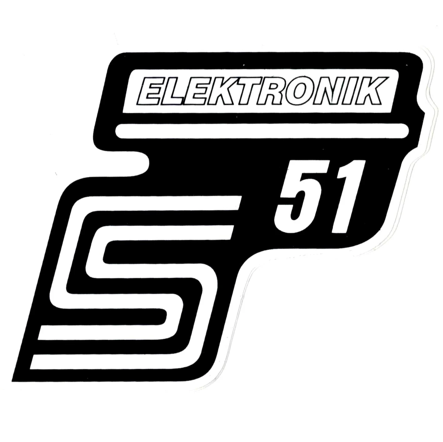Naklejka Simson pokrywy elektr S51 biała — ujęcie 1